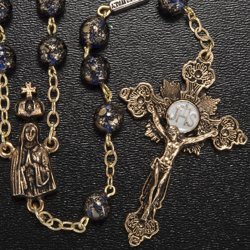 Ghirelli blue and golden rosary with Our Lady of Fatima 6mm 2