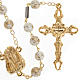Ghirelli white and golden rosary with Lourdes Grotto 8mm s1