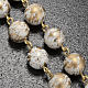 Ghirelli white and golden rosary with Lourdes Grotto 8mm s5