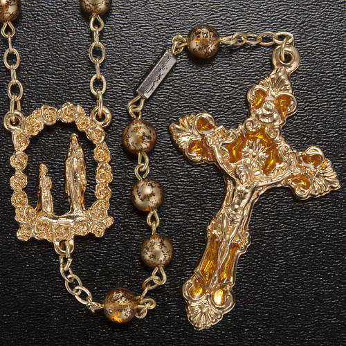 Ghirelli yellow rosary Grotto of Lourdes 6 mm, golden-plated 2