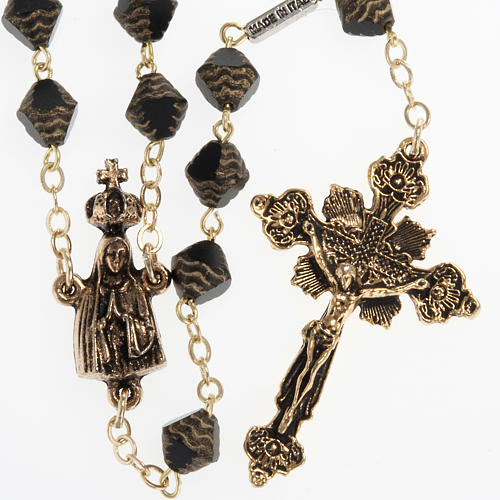Ghirelli rosary in black and golden color with Our Lady of Fatim 1