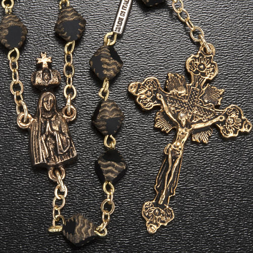 Ghirelli rosary in black and golden color with Our Lady of Fatim 2