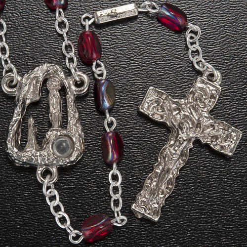 Ghirelli red rosary Lourdes Grotto 7 mm 2