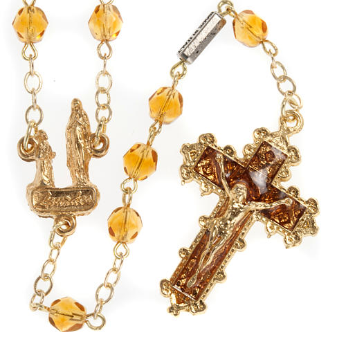 Ghirelli orange rosary Our Lady of Lourdes 6 mm 1