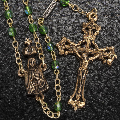 Ghirelli rosary Our Lady of Fatima, green 4 mm 2