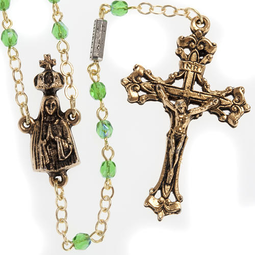 Ghirelli rosary Our Lady of Fatima, green 4 mm 1