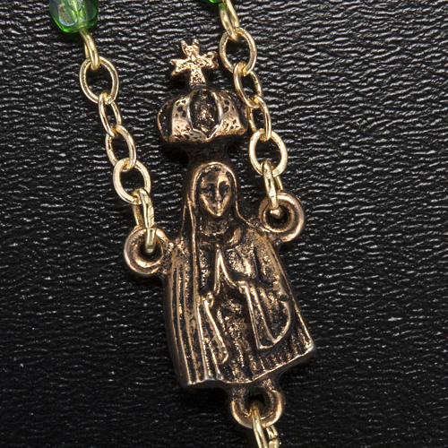 Ghirelli rosary Our Lady of Fatima, green 4 mm 3