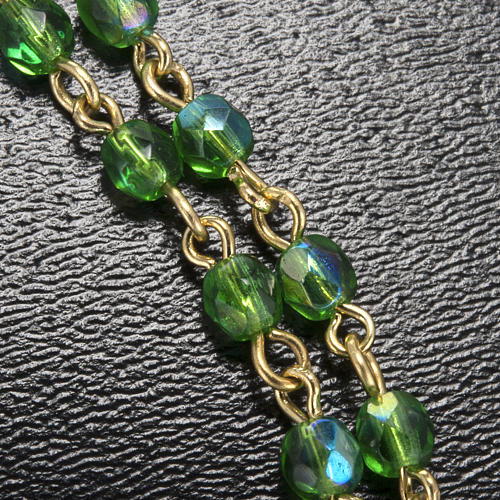 Ghirelli rosary Our Lady of Fatima, green 4 mm 5