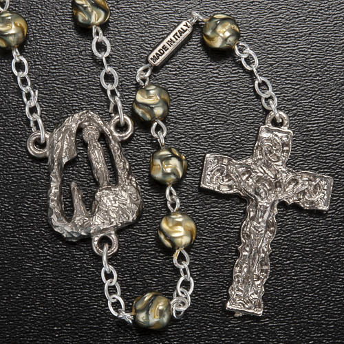 Ghirelli yellow-grey rosary Lourdes Grotto 5mm 2