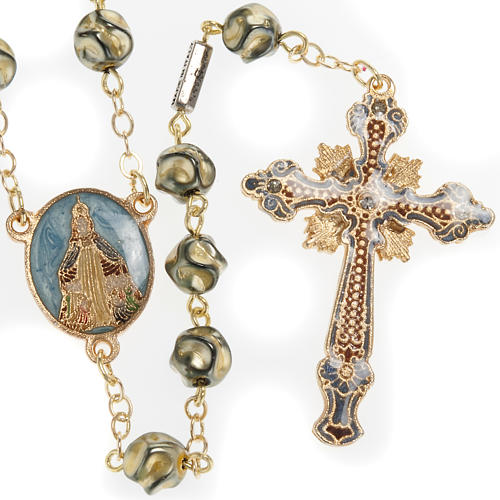 Ghirelli rosary Immaculate Conception, yellow-gold 8 mm 1