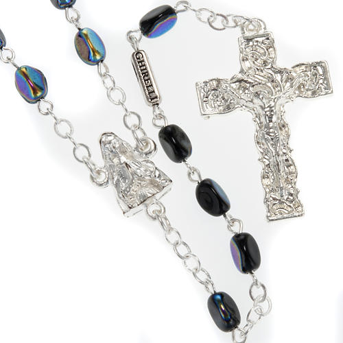Ghirelli rosary Our Lady of Lourdes, black 7mm 1