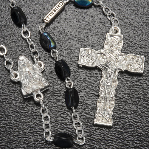 Ghirelli rosary Our Lady of Lourdes, black 7mm 2