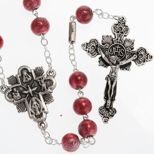 Ghirelli red rosary Holy Spirit, opaque 8 mm 1