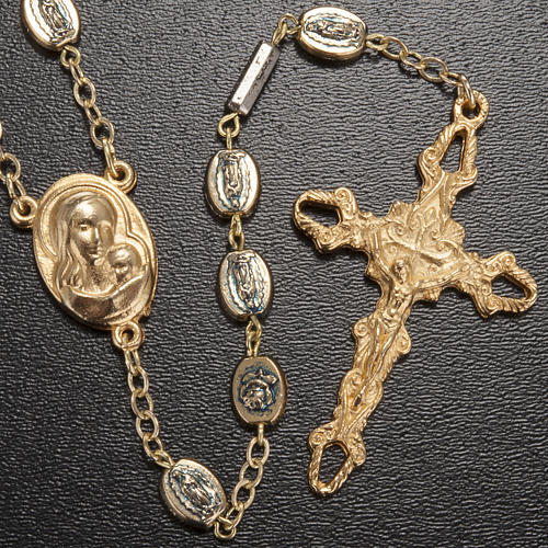 Ghirelli golden rosary with roses 9mm 2