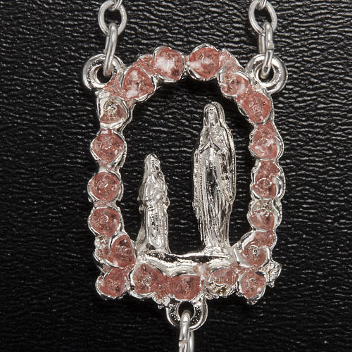 Ghirelli pink rosary Lourdes Grotto, gilded 6mm 3