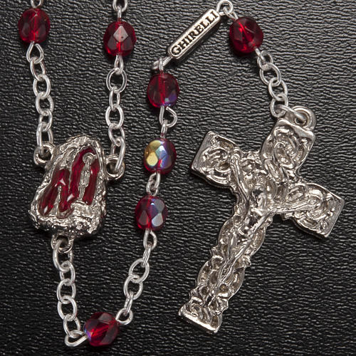 Ghirelli ruby rosary Lourdes Grotto 5mm 2