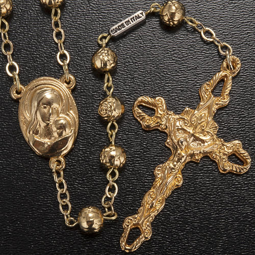 Ghirelli rosary Virgin with baby, roses 6mm 2