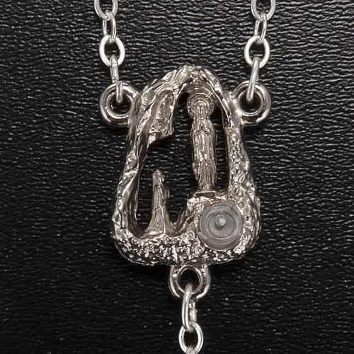 Ghirelli rosary Lourdes Grotto, grey-silver 6mm 3