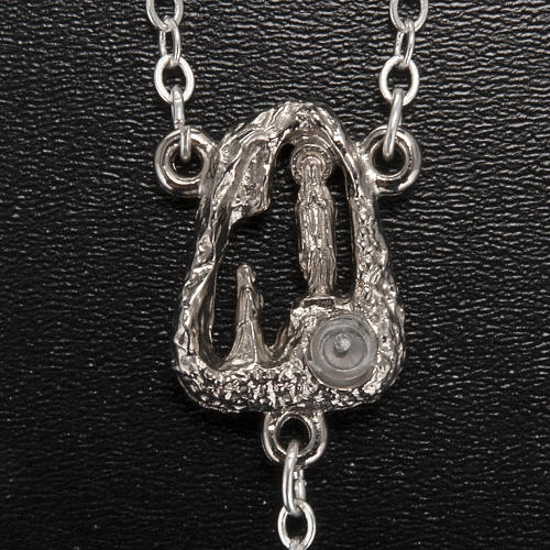 Terço Ghirelli gruta Lourdes cinzento prata 6 mm 3