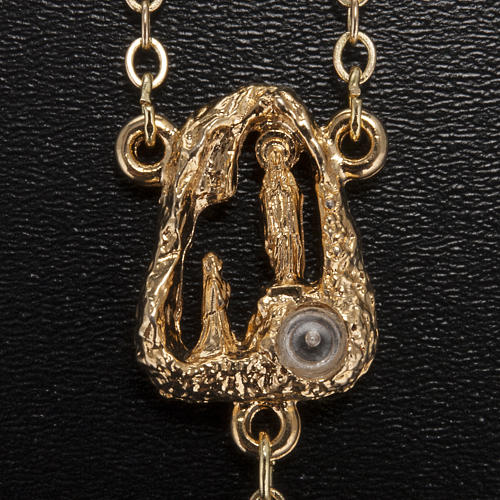 Terço Ghirelli Lourdes cinzento e ouro 5 mm 2