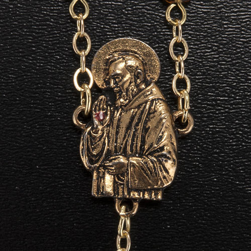 Ghirelli rosary with Father Pio, amber beads 6x8mm 3