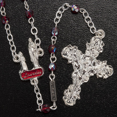 Ghirelli rosary Lourdes with ruby beads 2
