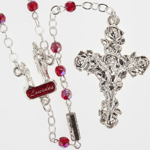 Ghirelli Lourdes Rosary with ruby beads 1