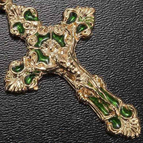 Ghirelli rosary Lourdes Grotto, green-golden 8mm 4