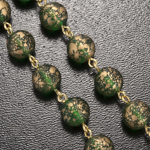 Ghirelli rosary Lourdes Grotto, green-golden 8mm 5