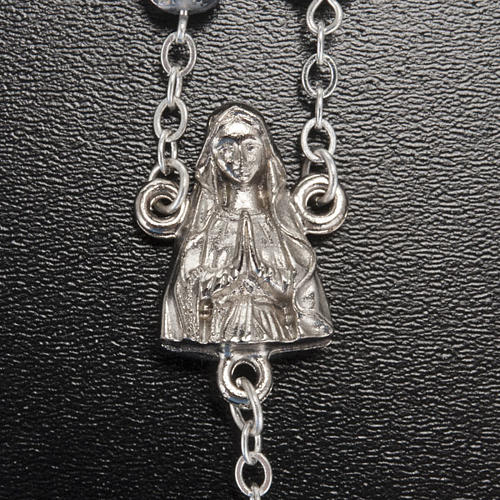 Ghirelli rosary, grey enamelled glass, Lourdes grotto 8mm 3