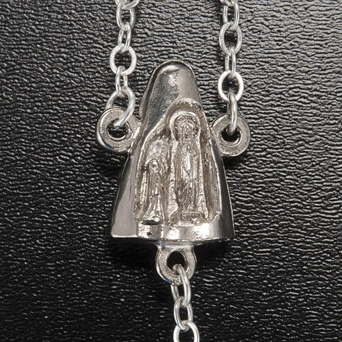 Ghirelli rosary, grey enamelled glass, Lourdes grotto 8mm 4