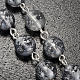 Ghirelli rosary, grey enamelled glass, Lourdes grotto 8mm s6