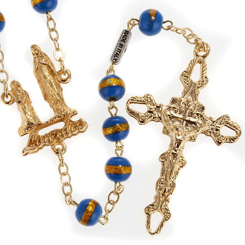 Ghirelli rosary Lourdes Grotto, blue-yellow 7mm 1