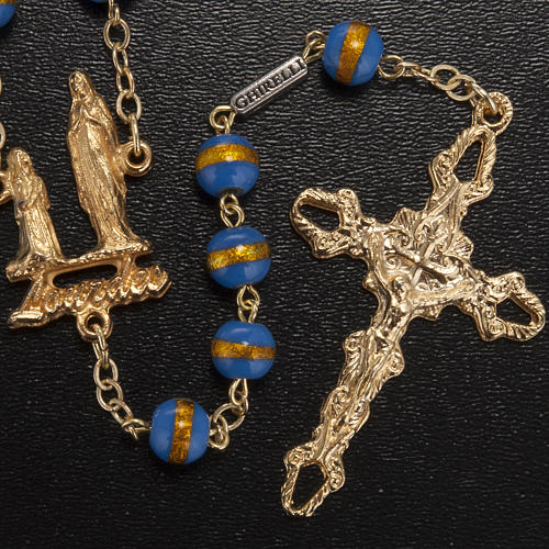 Ghirelli rosary Lourdes Grotto, blue-yellow 7mm 2