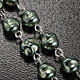 Ghirelli green rosary Lourdes Grotto, opaque glass 6mm s5