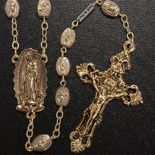Ghirelli golden rosary Our Lady of Guadalupe 9mm 2