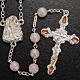 Ghirelli pink rosary Lourdes Grotto, opaque glass 7mm s2
