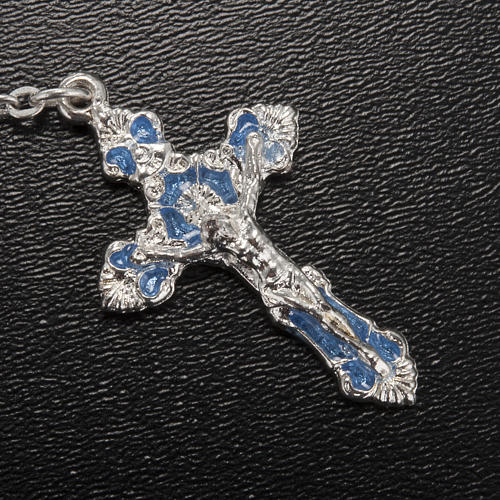 Ghirelli light blue rosary Lourdes Grotto, glass 4