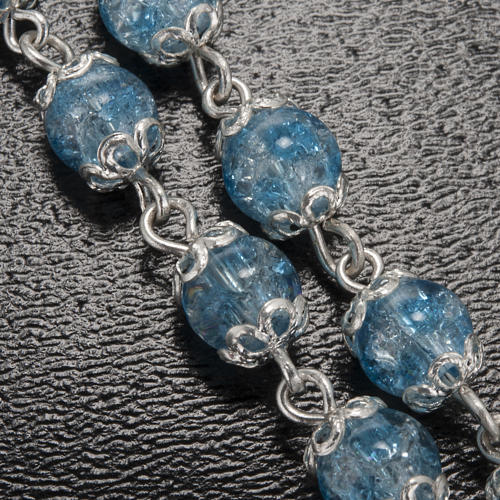Ghirelli light blue rosary Lourdes Grotto, glass 5