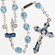 Ghirelli light blue rosary Lourdes Grotto, glass s1