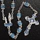 Ghirelli light blue rosary Lourdes Grotto, glass s2