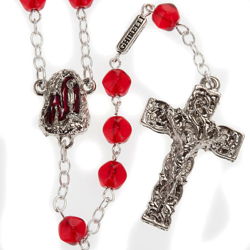 Ghirelli rosary Holy Lourdes Grotto, red 1