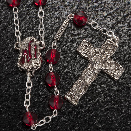 Ghirelli rosary Holy Lourdes Grotto, red 2