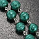 Green Ghirelli Rosary Our Lady of Lourdes, opaque glass 8 mm s5