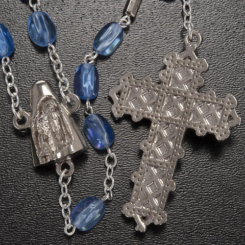 Ghirelli rosary Lourdes, light blue glass 2