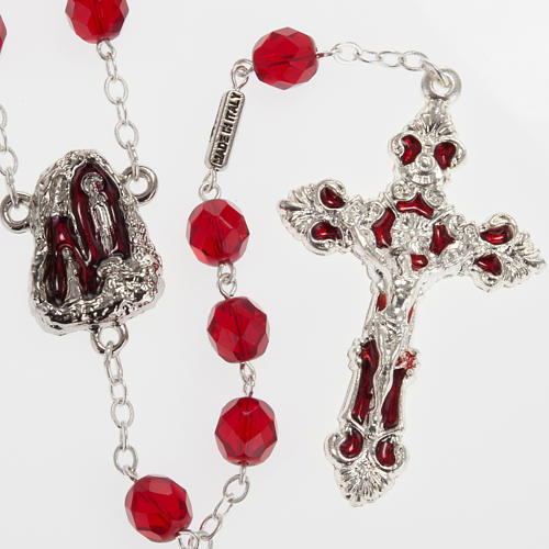 Ghirelli rosary Holy Lourdes Grotto, ruby glass 1