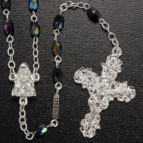 Ghirelli rosary Lourdes, black shiny glass