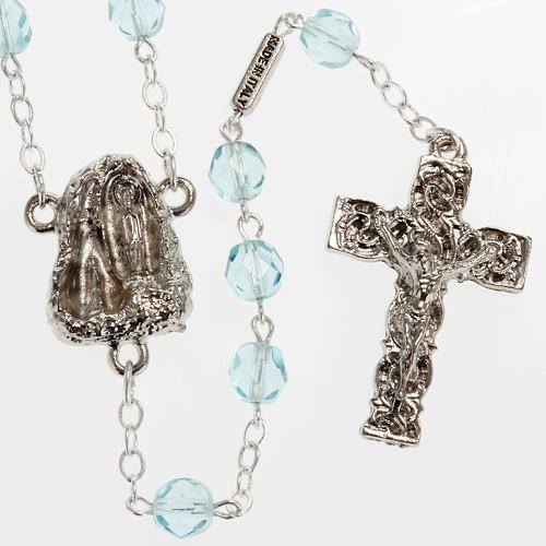 Ghirelli rosary Holy Lourdes Grotto, light blue 1
