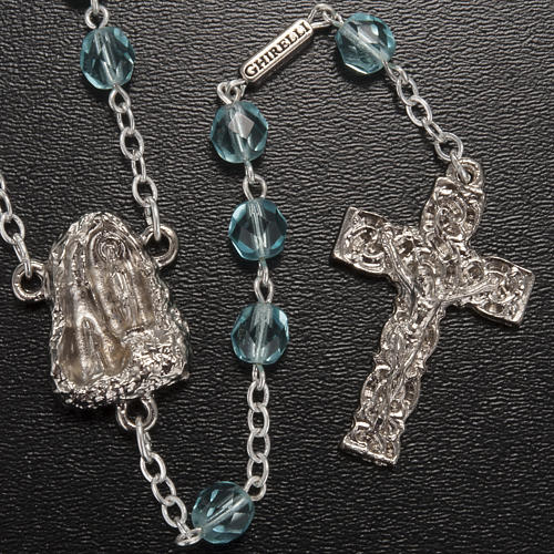 Ghirelli rosary Holy Lourdes Grotto, light blue 2
