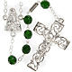 Ghirelli rosary, dark green glass Lourdes grotto 8mm s1